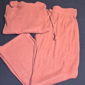 Honeydew Intimates Pink Ribbed Knitwear Loungewear Set Comfy